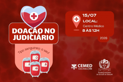 TJSE realizará 10ª edição do Projeto Doação no Judiciário no dia 15/07
