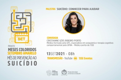 Setembro Amarelo: palestra sobre combate ao suicídio acontecerá na segunda-feira