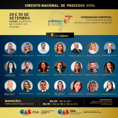 OAB realiza etapa Sergipe do Circuito Nacional de Processo Civil