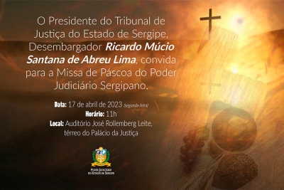 Missa de Páscoa no TJSE ocorrerá dia 17/04, às 11h