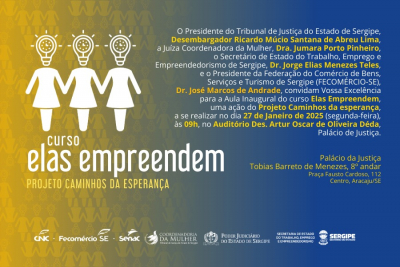 TJSE promove aula inaugural do curso “Elas Empreendem”