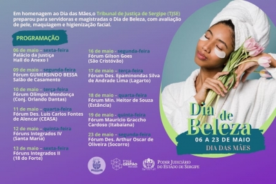 Dia das Mães: confira a programação do Dia de Beleza para as servidoras do TJSE