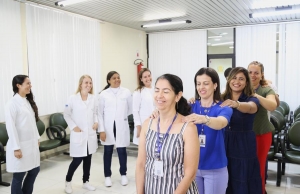 Servidores e Magistrados do Fórum Olímpio Mendonça participam de Ginástica Laboral
