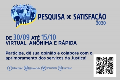 Responda à Pesquisa de Satisfação 2020 do TJSE!