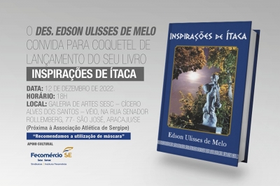 Desembargador Edson Ulisses lançará novo livro na segunda-feira
