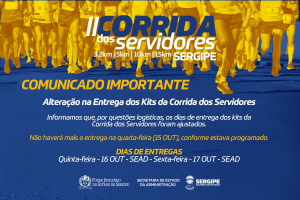 Servidores e Magistrados do TJSE devem retirar kits da II Corrida dos Servidores nos dias 16 e 17 de outubro