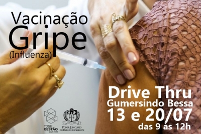Vacinação contra Gripe para servidores e magistrados do TJSE ocorrerá nos dias 13 e 20/07