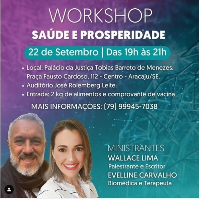 Workshop "Saúde e Prosperidade" será realizado no TJSE. Servidores, inscrevam-se!