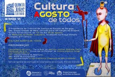 Programação da Quinta Juriscultural celebrará mês do folclore