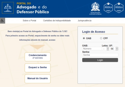 TJSE lança novo Portal do Advogado e do Defensor Público