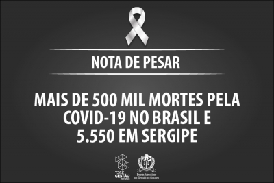Nota de Pesar Coletivo: mais de 500 mil mortes pela Covid-19 no Brasil e 5.550 em Sergipe