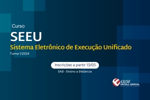 Inscrições abertas para o curso SEEU - Perfil Servidor turma 01 (EAD)
