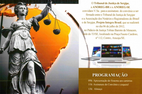 TJSE firmará convênio com Notários e Registradores para implantação do Sistema Integra Brasil