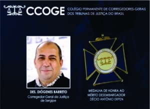 Corregedor do TJSE recebe medalha durante 85º Encoge