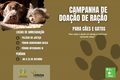 TJSE promove campanha de proteção animal e arrecadação solidária de ração