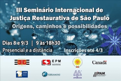 TJSE transmite Seminário Internacional de Justiça Restaurativa: inscrições abertas