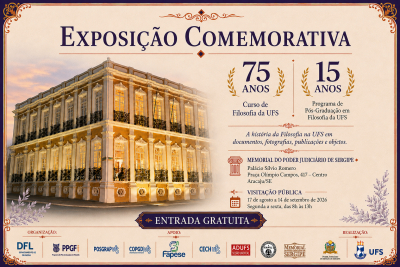 Memorial sediará exposição comemorativa dos 75 anos do Curso de Filosofia da UFS e dos 15 anos do PPGF