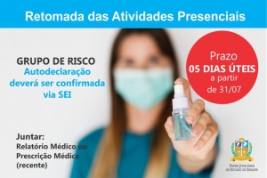Grupo de Risco: autodeclaração deve ser confirmada via SEI direcionada ao Centro Médico