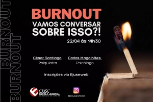 Inscrições abertas para a palestra “Burnout: vamos conversar sobre isso?!”