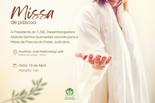 É hoje! Missa de Páscoa será celebrada no Palácio da Justiça às 10 horas
