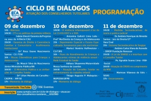 Ciclo de diálogos sobre a atuação dos Conselheiros Tutelares será realizado nos dias 09, 10 e 11/12