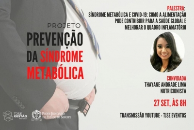 Palestra sobre Síndrome Metabólica e Covid-19 acontecerá na segunda-feira