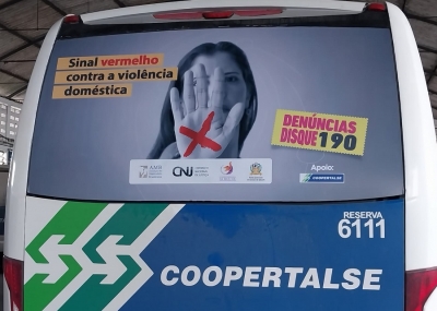 Campanha Sinal Vermelho é divulgada em todo Estado através de ônibus intermunicipais