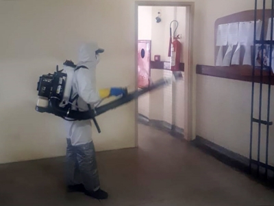 Ação permite desinfecção no Fórum da Comarca de Neópolis