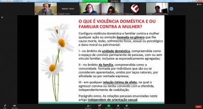 Curso sobre violência contra a mulher encerra Semana da Justiça pela Paz em Casa