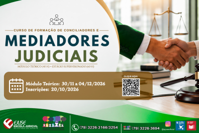 Ejuse: publicado edital do Curso de Formação de Conciliadores e Mediadores Judiciais para público externo