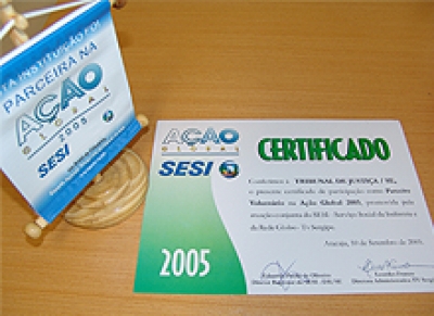 TJSE recebe certificado do programa Ação Global
