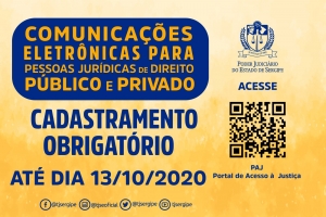 Prazo de 30 dias para cadastro obrigatório de PJs para recebimento das comunicações eletrônicas