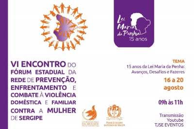 Fórum Estadual da Rede de Combate à Violência Doméstica acontecerá de 16 a 20 de agosto