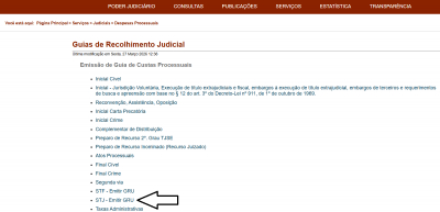 TJSE divulga link para emissão de GRU de custas de preparo de Recurso Especial ao STJ