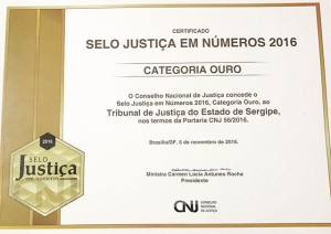 TJSE recebe Selo Ouro do CNJ e fica entre os Tribunais de excelência do país