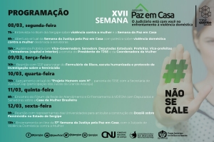 Semana da Justiça pela Paz em Casa acontecerá de 8 a 12 de março