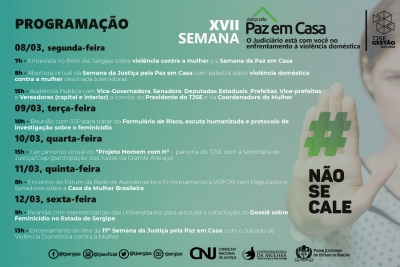 Semana da Justiça pela Paz em Casa acontecerá de 8 a 12 de março