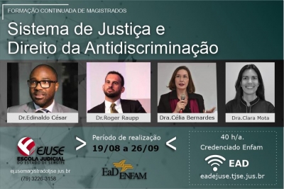 Magistrados: inscrições abertas para o curso ‘Sistemas de Justiça e Direito da Antidiscriminação’
