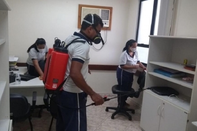 Unidades da capital e interior são desinfectadas para retorno das atividades após recesso