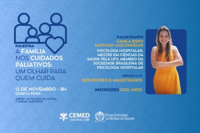 Palestra sobre família e cuidados paliativos será realizada no dia 13 de novembro