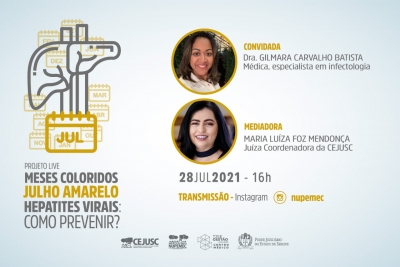 Live no Instagram do Nupemec falará sobre hepatites virais nessa quarta-feira