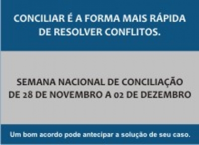 Semana Nacional de Conciliação começa na segunda-feira