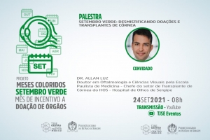 Setembro Verde: palestra falará sobre doação de córneas nesta sexta-feira