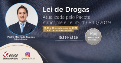 Abertas inscrições para o curso Lei de Drogas – Atualizada pelo Pacote Anticrime e Lei n. 13.840/2019