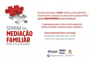 Semana da Mediação Familiar: agende no Cejusc questões de família