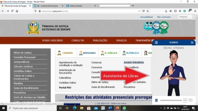 TJSE implanta tradutor de Libras em seus Portais na Internet