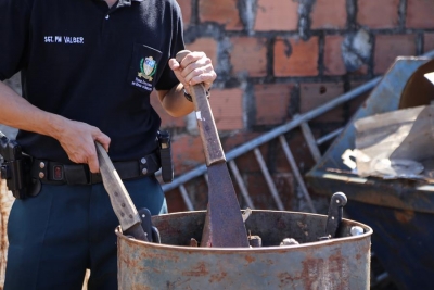 Diretoria de Segurança do TJSE destina armas brancas para destruição