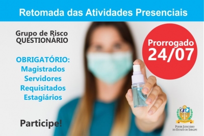 Prorrogado: questionário sobre saúde deverá ser preenchido até 24 de julho