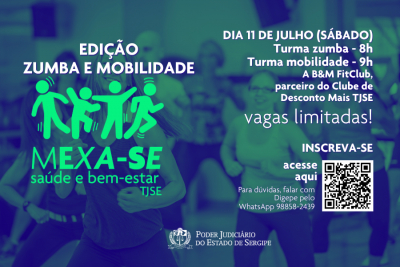 Projeto Mexa-SE – Edição Zumba &amp; Mobilidade acontecerá no dia 11/07