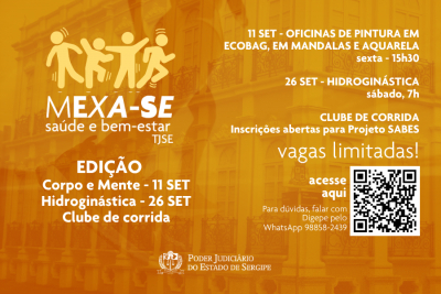 Mexa-SE: programação de setembro é marcada por ‘Edição Corpo e Mente’ e Clube de Corrida